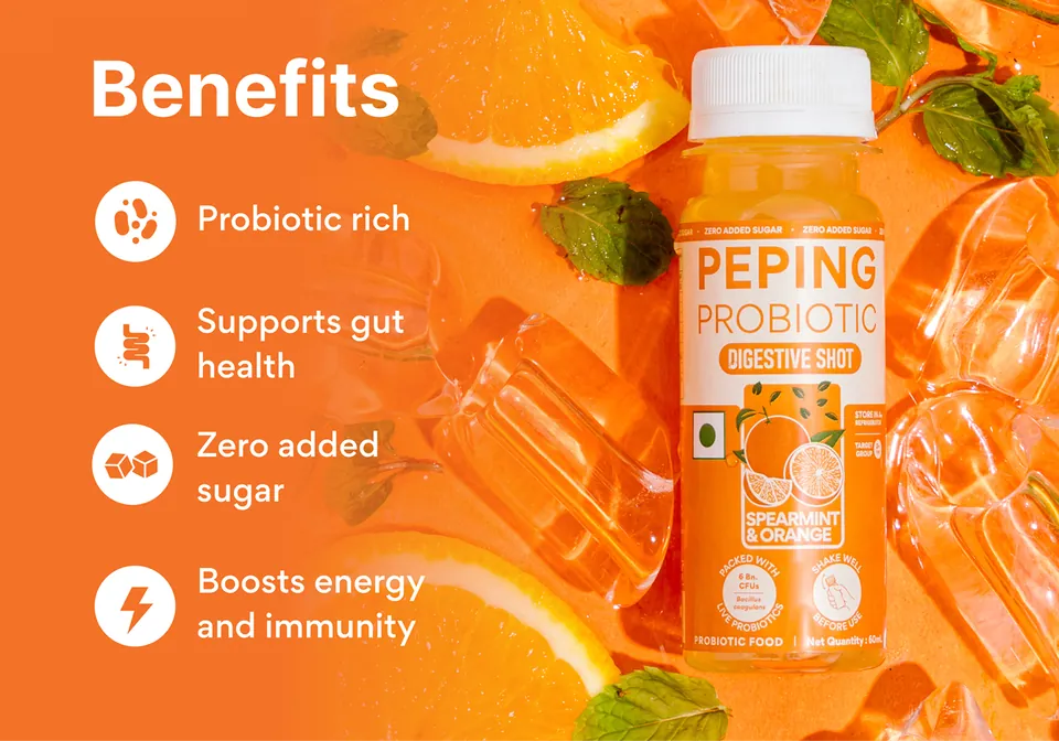 Brand info card with the bottle