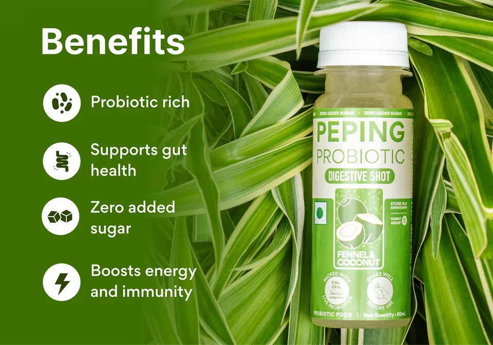 Brand info card with the bottle