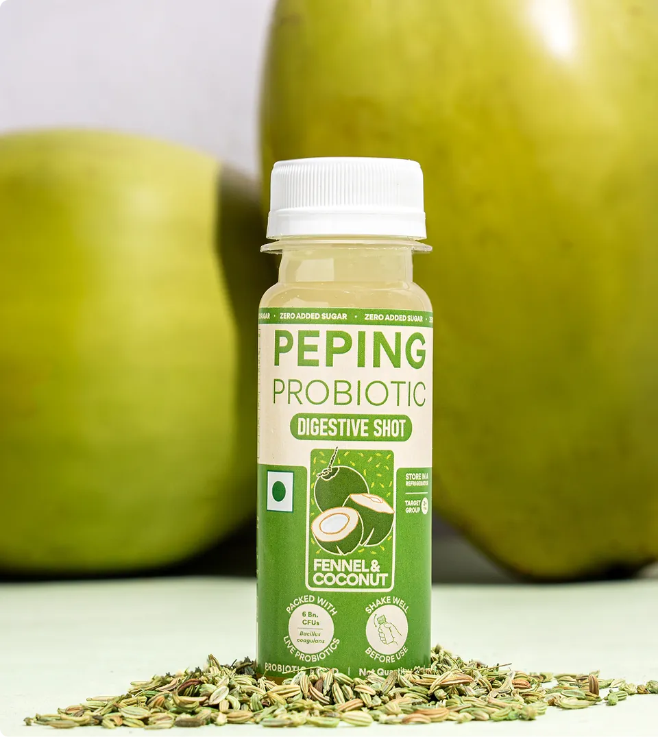 Peping Probiotic Shot Fennel Coconut, 60 ml shot