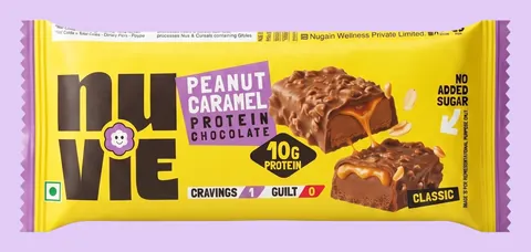 Nuvie Peanut Caramel Protein Chocolate, 45 g bar