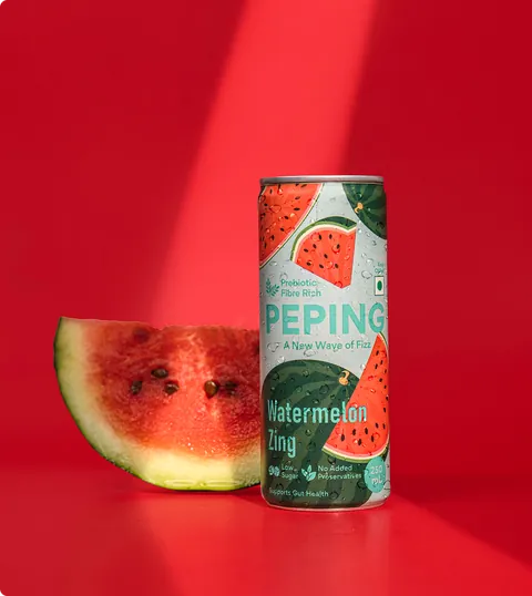 Peping Prebiotic Fizz Watermelon Zing, 250 ml can