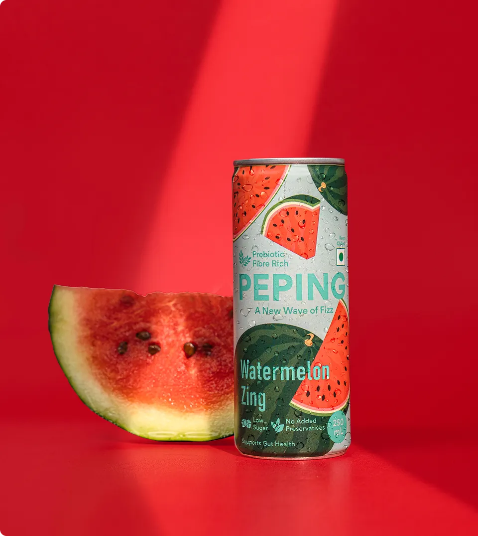 Peping Prebiotic Fizz Watermelon Zing, 250 ml can