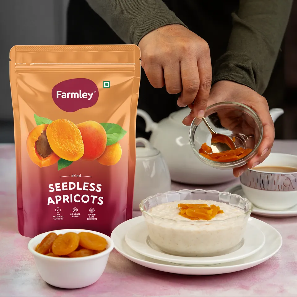 Apricots served with tea