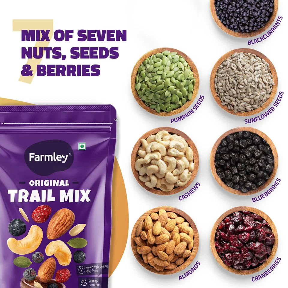 Mix of seven nuts, seeds and berries card