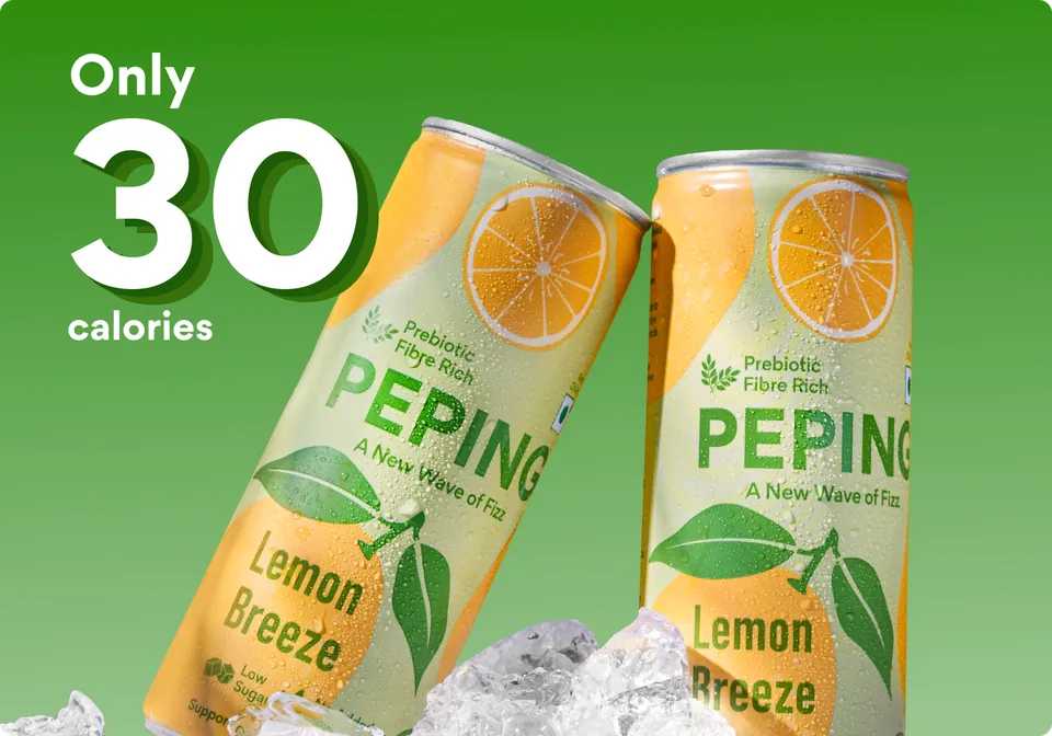 Brand card, 30 kcal with cans on ice