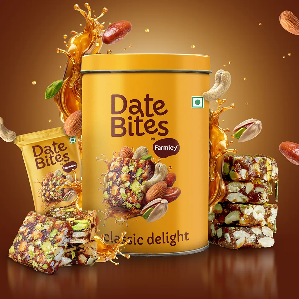 Date Bites jar with dates and nuts
